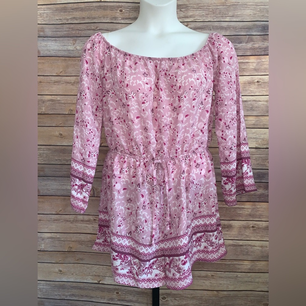 Floral Pink Women's Romper - Size XL